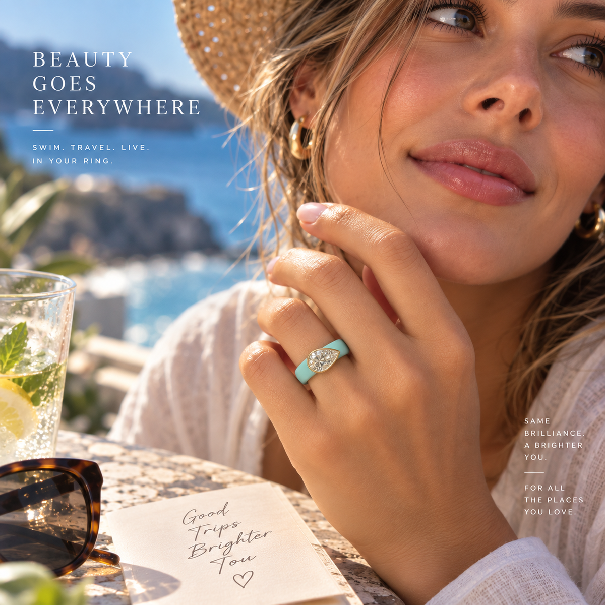 SILIVOW Gift-Ready Jewelry Box with 0.5ct Pear Lab-Grown Diamond Ring